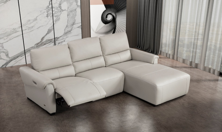 Maria Leather Electric Recliner Sectional Sofa- Leahyco