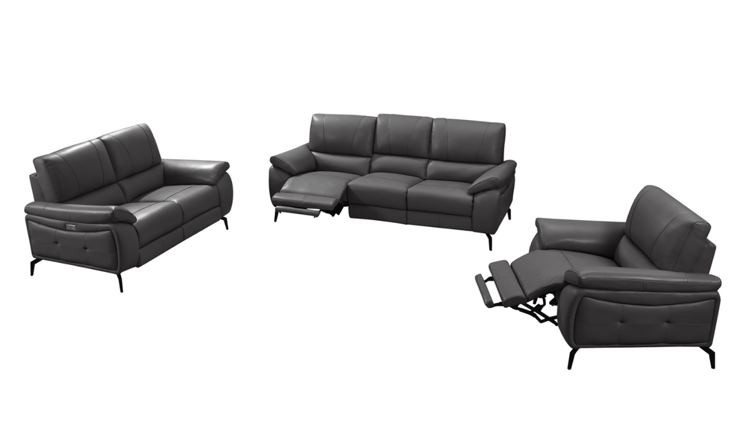 ESF Italia Jake Leather Electric Recliner Living Room Set