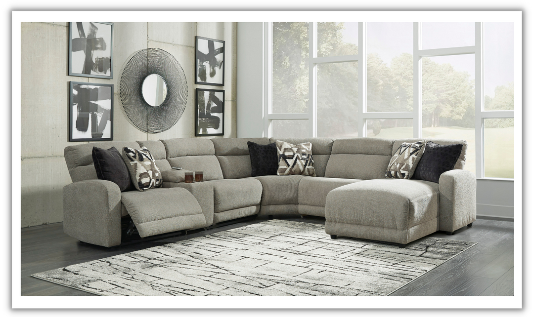 Ashley Colleyville 6-Piece Power Reclining Sectional with Chaise- Leahyco