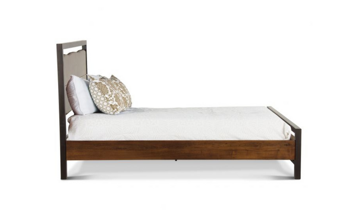 HTD Aspen King/Queen Size Wooden Bed With Deep Walnut Finish