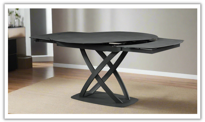 Global Soho Expandable Black Metal Dining Table