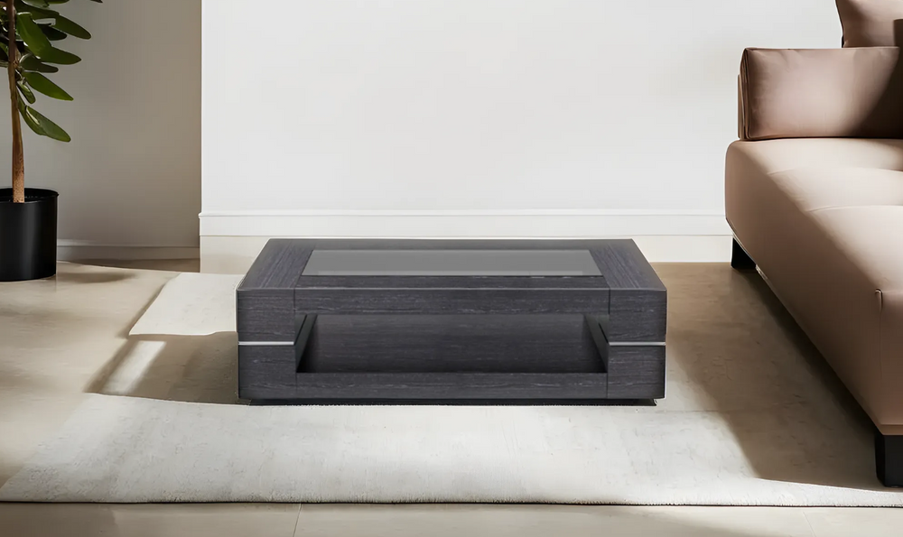 Leahyco Italia Mileto Rectangle Wooden Coffee Table In Black-Leahyco