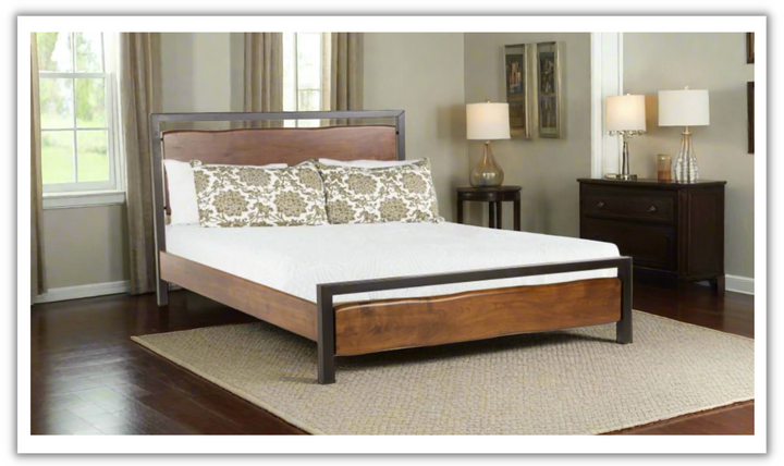 HTD Aspen King/Queen Size Wooden Bed With Deep Walnut Finish