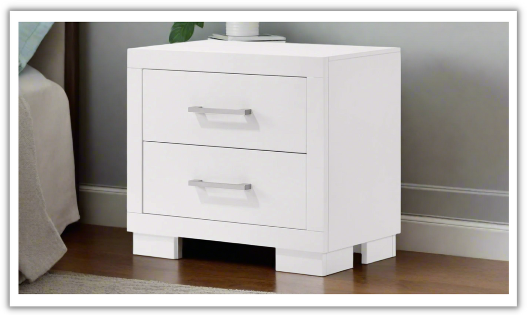 Coaster Furniture Jessica 2-Drawers Nightstand in White and Brown- Leahyco