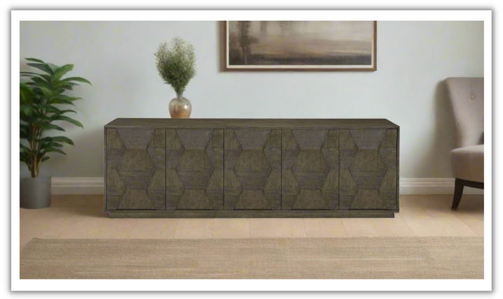 Bernhardt Linea Entertainment Console in Charcoal Finish- Leahyco