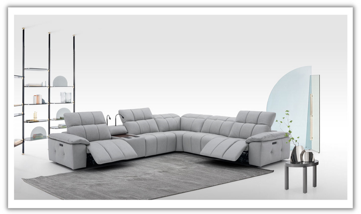 Beaumont 6 Pieces Leather Power Recliner Sectional Sofa in Premium Leather- Leahyco