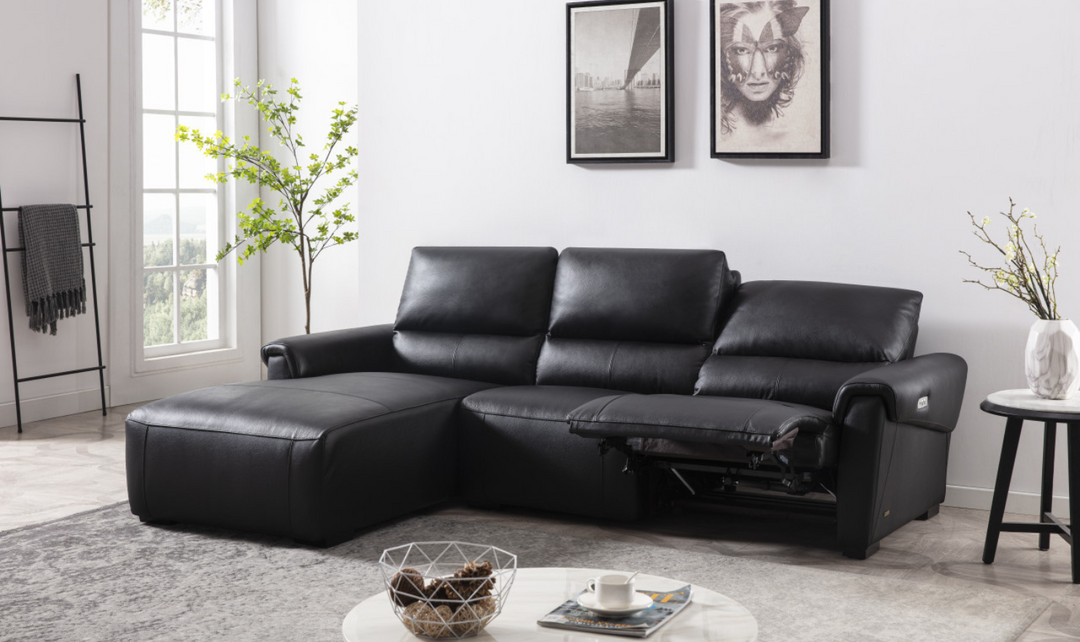 Maria Leather Electric Recliner Sectional Sofa- Leahyco