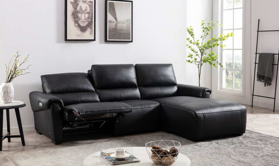 Maria Leather Electric Recliner Sectional Sofa- Leahyco