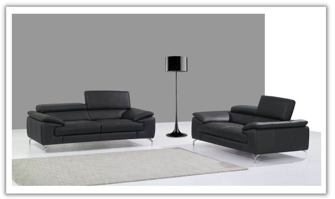 Leahyco Italia Vision 2-Seater Italian Leather Sofa with Adjustable Headrest-Leahyco