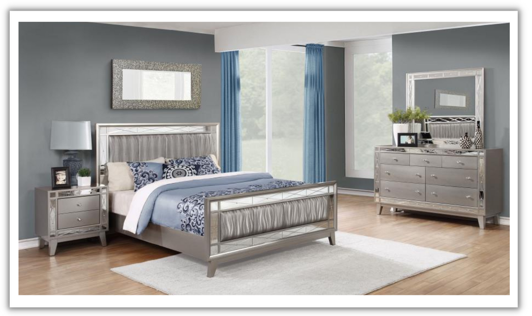 Leighton Metallic Bedroom Set- Leahyco