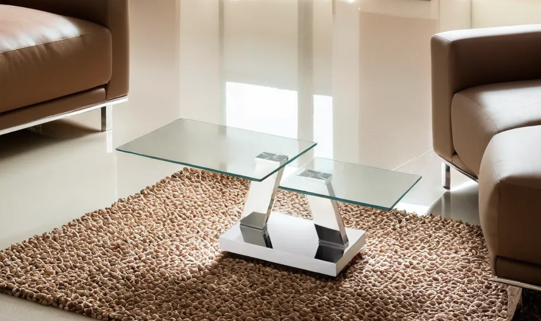 Leahyco Italia Mileto Rectangle Coffee Table With Glass Top-Leahyco