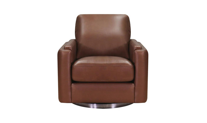 Elm Swivel Leather Chair with Cushion Track Arm