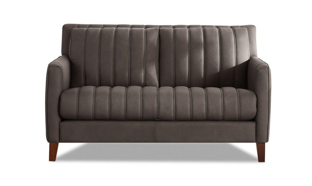 Ennis 2-Seater Leather Loveseat With Track Arms