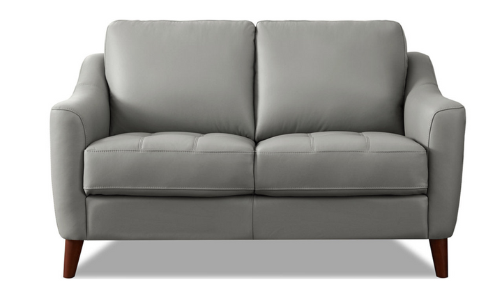 Ersa 2-Seater Leather Loveseat With Wooden Legs-Leahyco