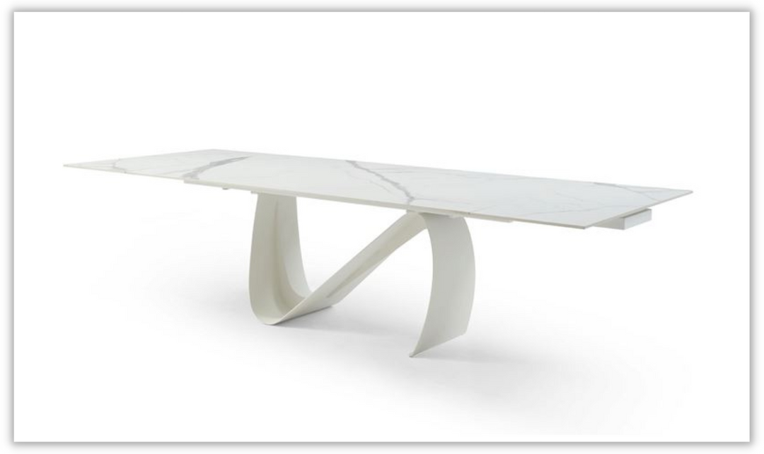 European Ceramic Top Marble Design Extention Dining Table