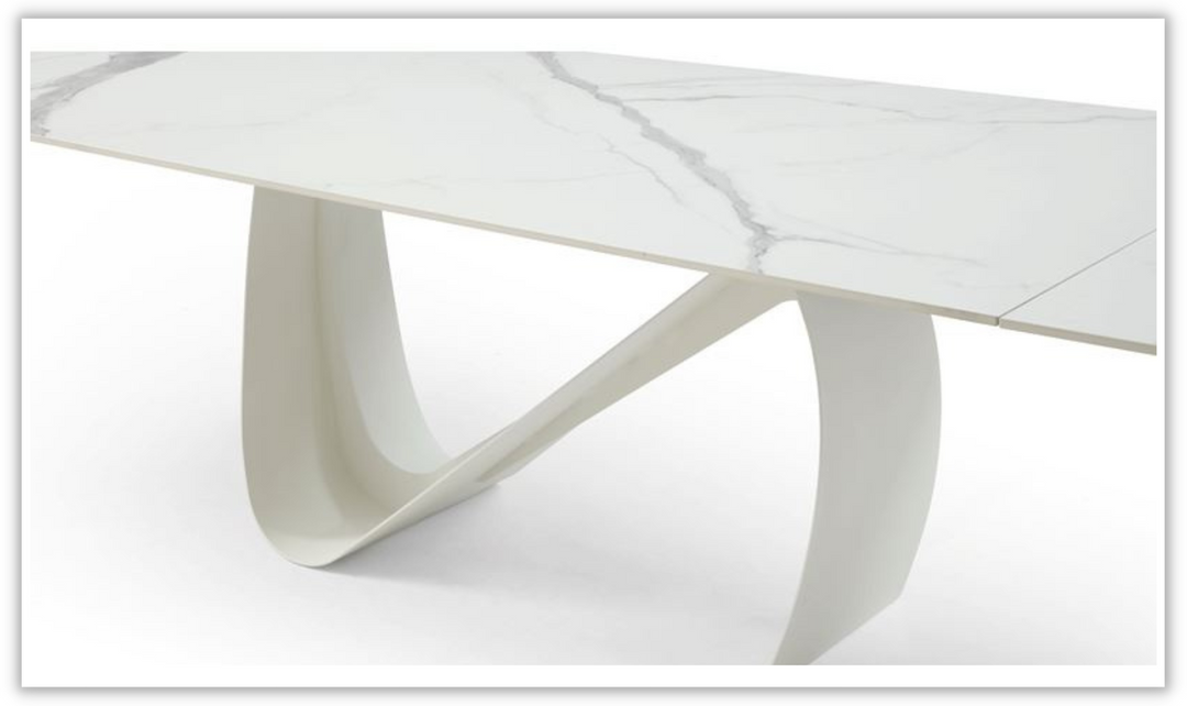 European Ceramic Top Marble Design Extention Dining Table