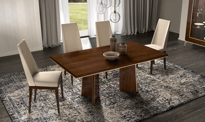 Eva Dining Table Extendable Leaves in Brown