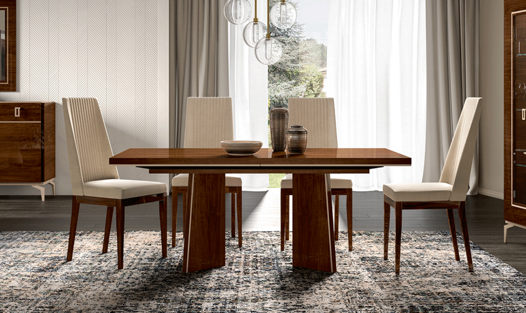 Eva Dining Table Extendable Leaves in Brown