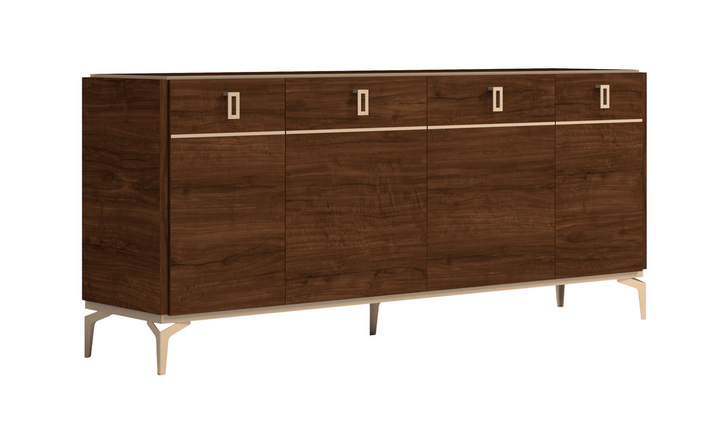 Eva 4 Door Buffet in Walnut Brown Finish