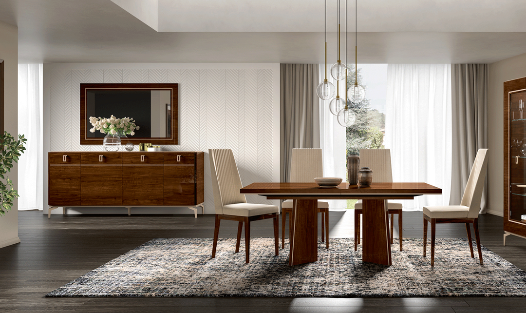 Eva Extendable Dining Room Set In Brown