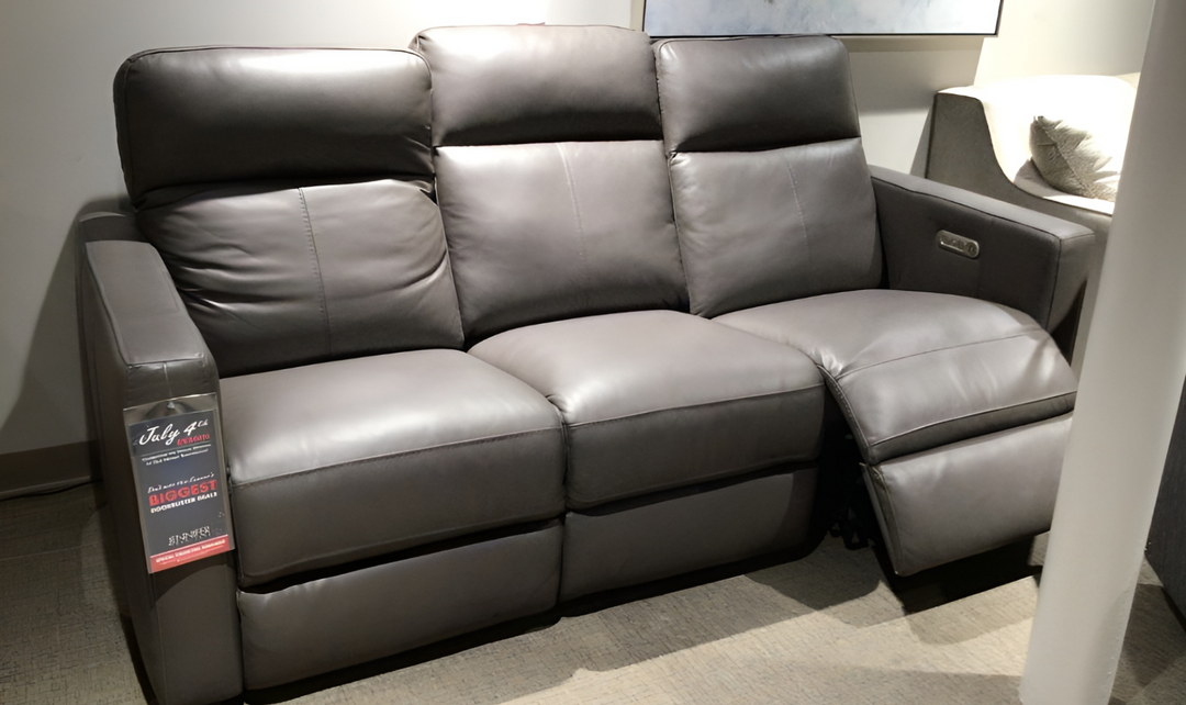 Flexsteel Broadway leather reclining sofa - Leahyco