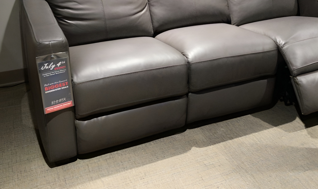 Flexsteel Broadway leather reclining sofa - Leahyco