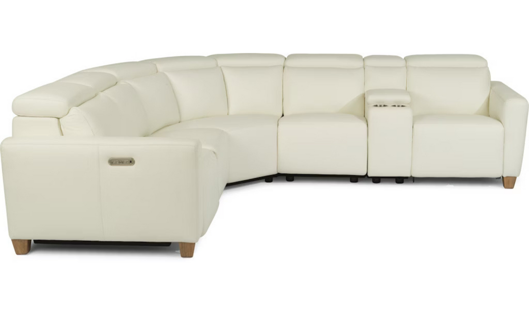 Flexsteel Latitudes Astra 5-Piece Leather Sectional with Speaker and USB Port