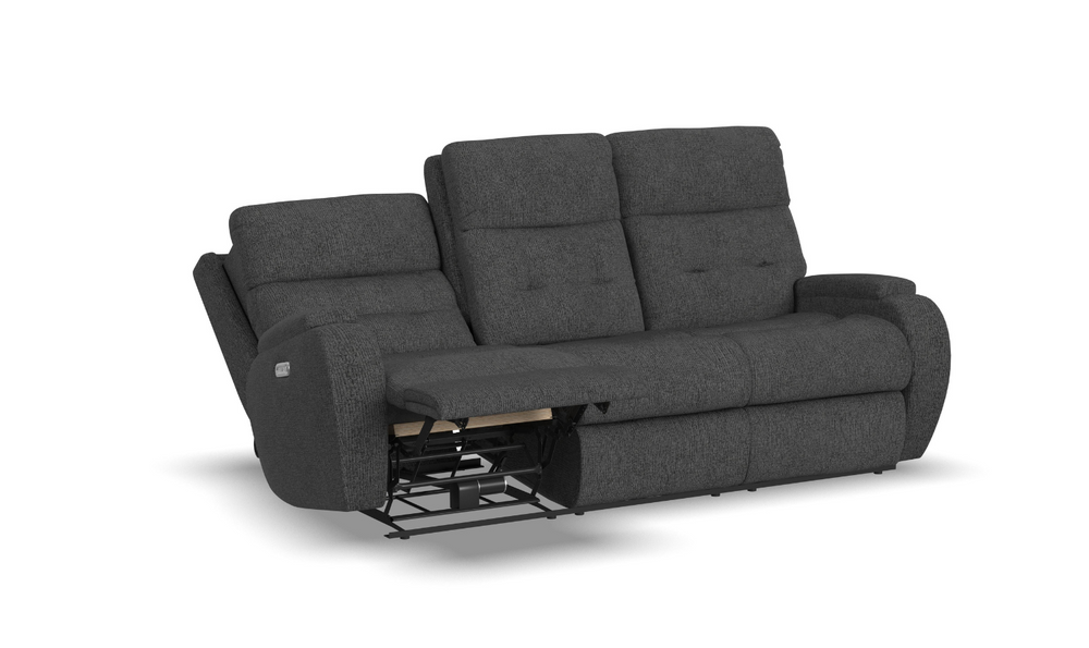 Flexsteel Strait Power Reclining Sofa With Power Headrests-jenniferfurniture