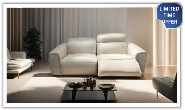 Kuka ordla Sofa Power Reclining in Coconut Milk Color