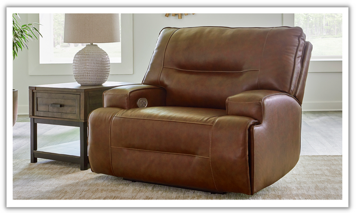 Modern Heritage Francesca Auburn Leather Power Recliner Chair