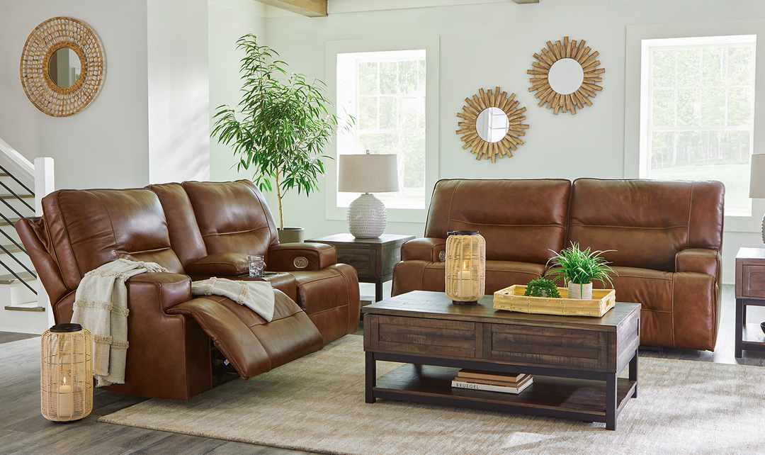 Modern Heritage Francesca Auburn 3-Seater Leather Power Reclining Sofa