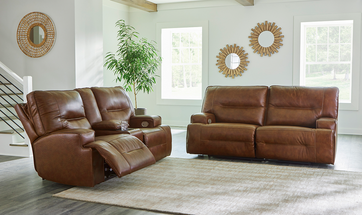 Modern Heritage Francesca Auburn 3-Seater Leather Power Reclining Sofa