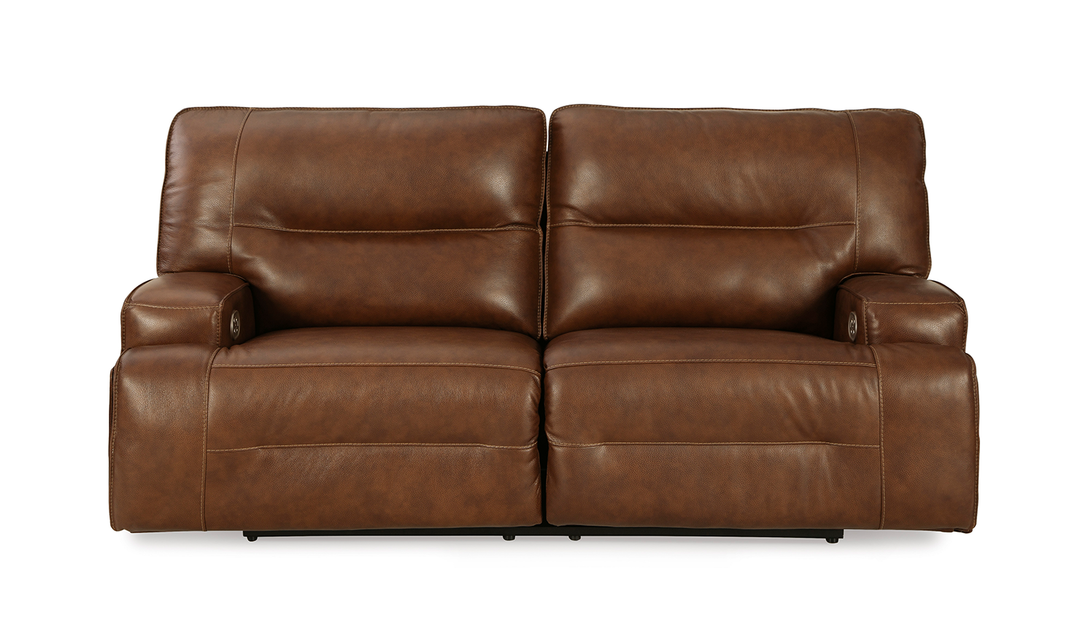 Modern Heritage Francesca Auburn 3-Seater Leather Power Reclining Sofa