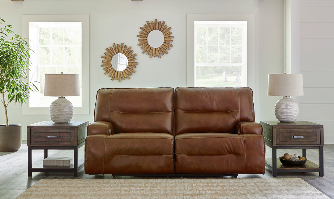 Modern Heritage Francesca Auburn 3-Seater Leather Power Reclining Sofa