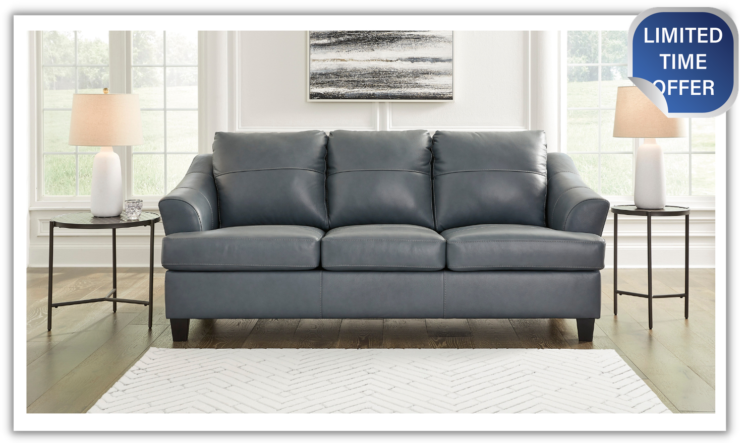 Genoa 3-Seater Queen Leather Sofa Sleeper-Leahyco