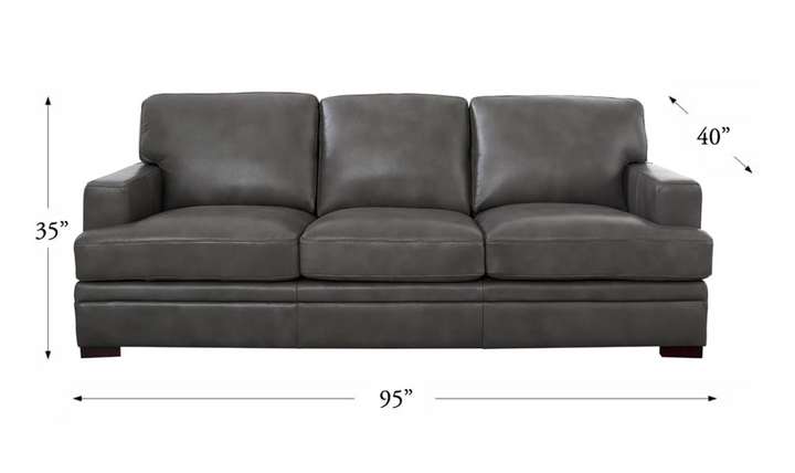 Georgia 3-Seater Leather Sofa With Box Cushions