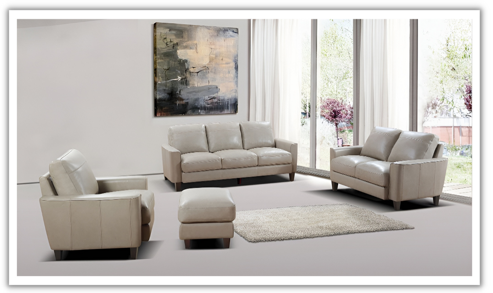 Gio Italia York Classic Leather Living Room Set-jennifer furniture