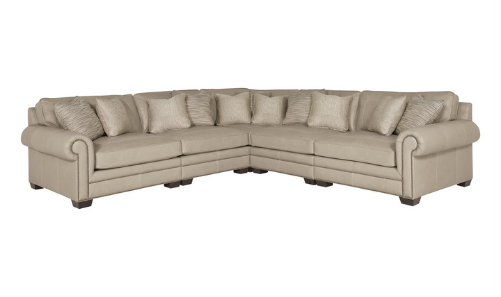 Bernhardt Grandview 5 Piece Sectional Sofa in Leather