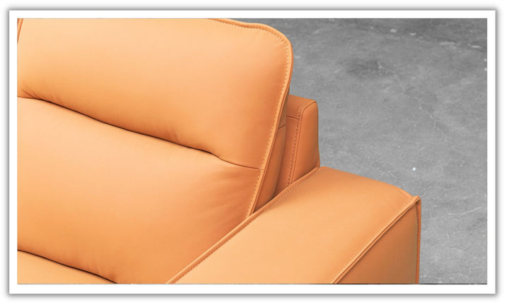 Grazia 3 Seater Leather Sofa In Orange