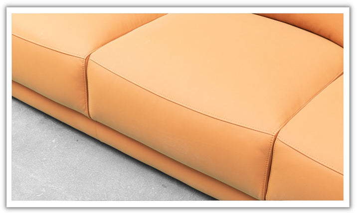 Grazia 3 Seater Leather Sofa In Orange