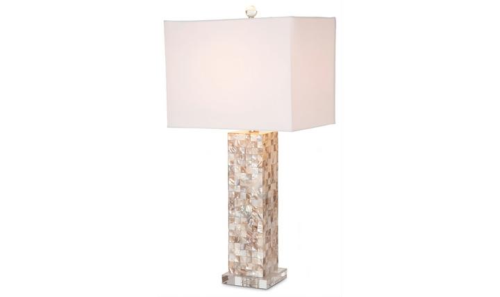 Harper 28" Nature Mother of Pearl Table Lamp With Crystals (Set of 2)