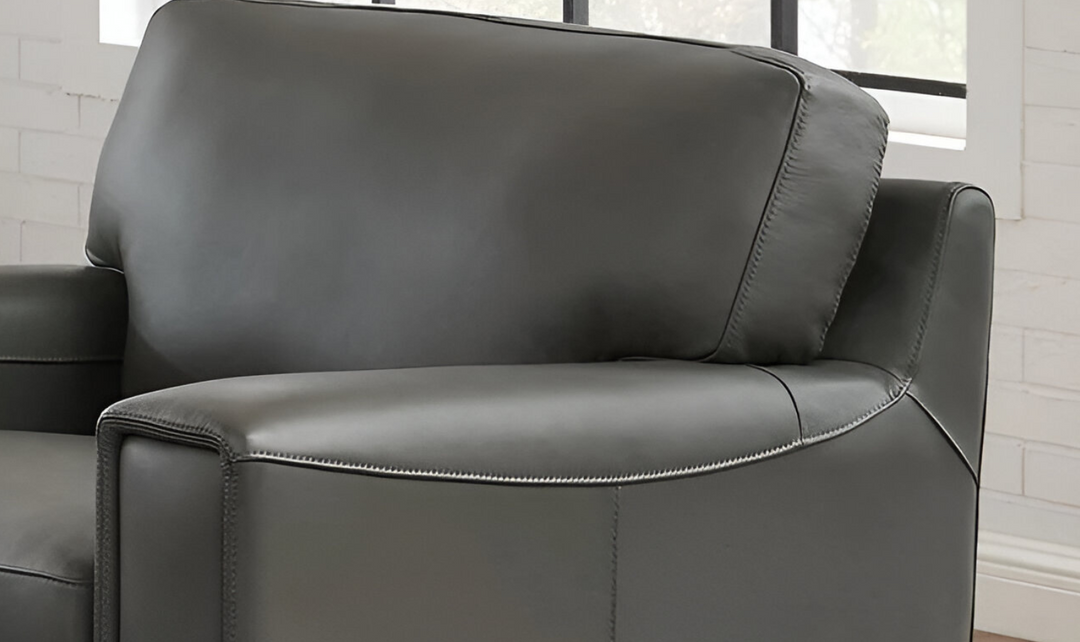 Hayward Leather Chair In Gray-Leahyco