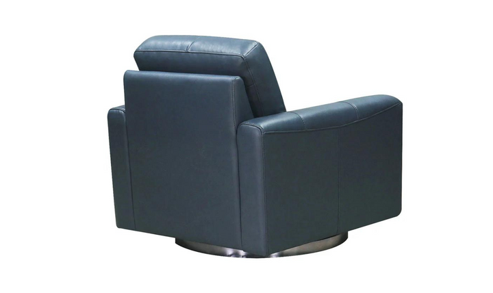 Hayward Swivel Leather Chair with Track Arm