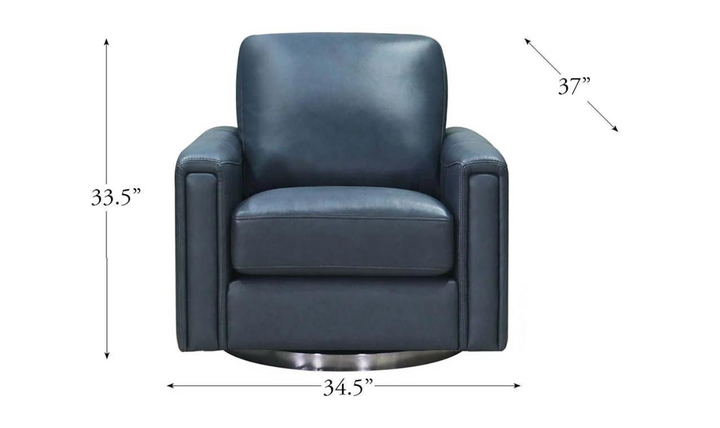 Hayward Swivel Leather Chair with Track Arm