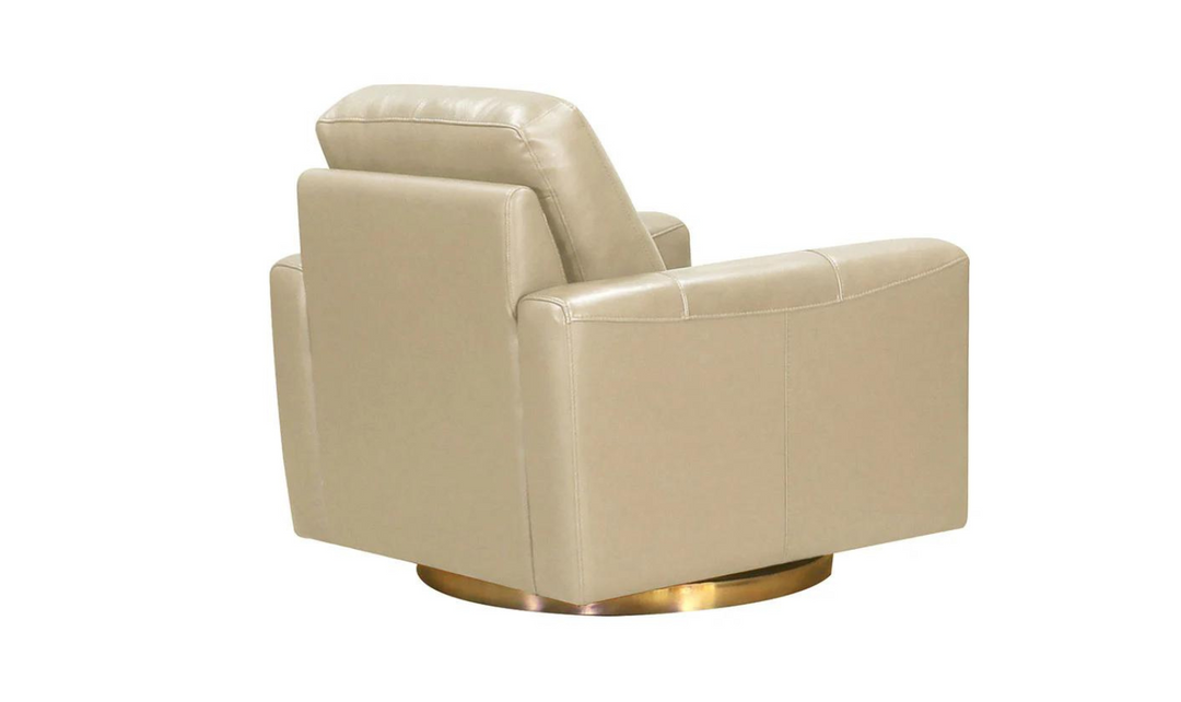 Hayward Swivel Leather Chair with Track Arm