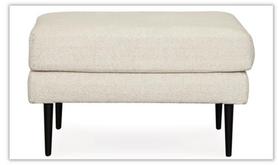 Hazela Fabric Upholstered Ottoman with Wooden Legs