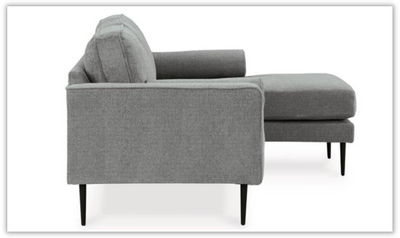 Hazela Fabric Upholstered Sofa Chaise In Charcoal