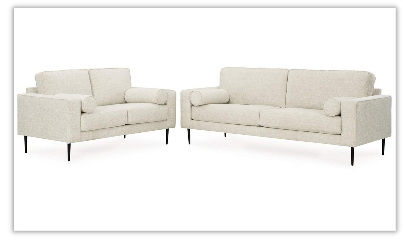 Hazela Fabric Upholstered Loveseat with Track Arm