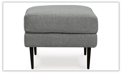 Hazela Fabric Upholstered Ottoman with Wooden Legs