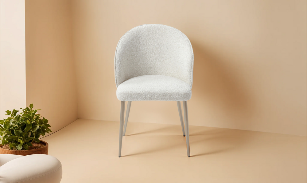 HomeTown Fabric Dining Chair in White-Leahyco